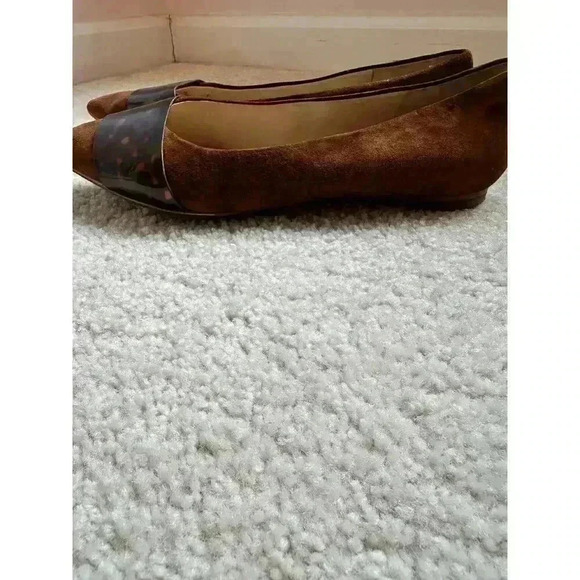 J. McLaughlin Mallory Suede Flat Brown with Tortoise Trim Size 9.5 - Picture 5 of 7